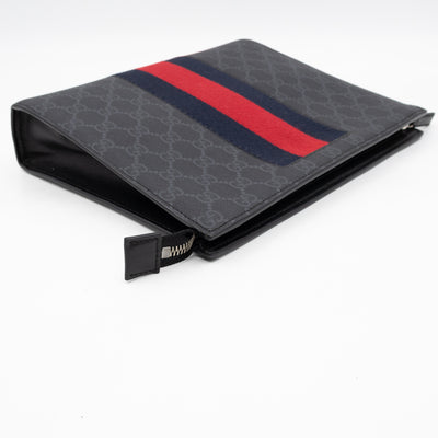 Zip Pouch Toiletry Case Black GG Supreme