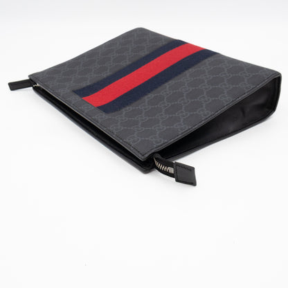 Zip Pouch Toiletry Case Black GG Supreme