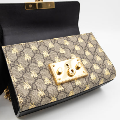 Padlock Flap Bag Small GG Supreme Bees