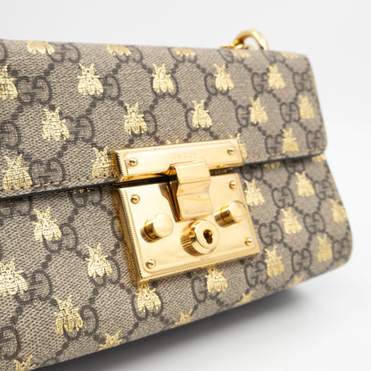 Padlock Flap Bag Small GG Supreme Bees