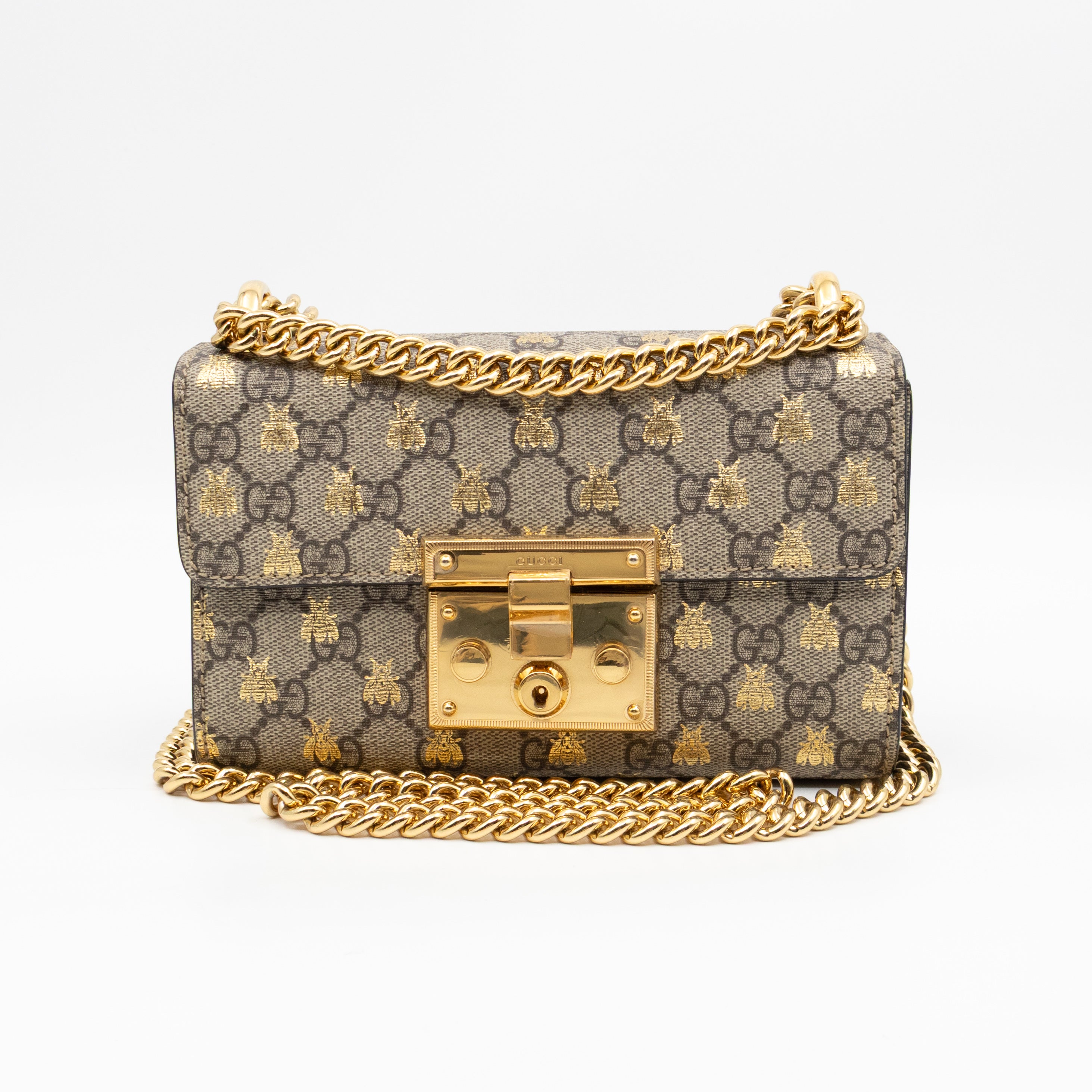 Padlock Flap Bag Small GG Supreme Bees