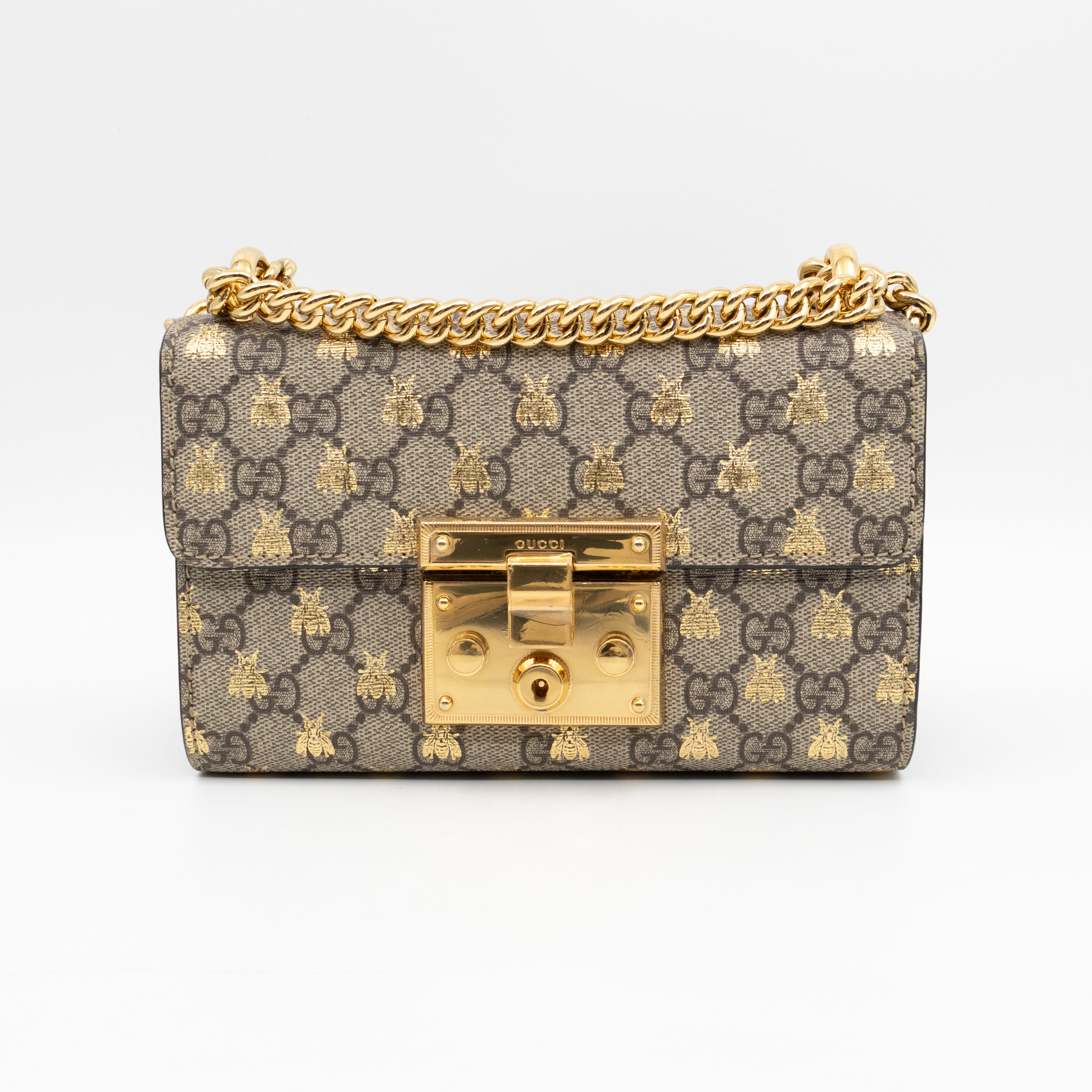 Padlock Flap Bag Small GG Supreme Bees