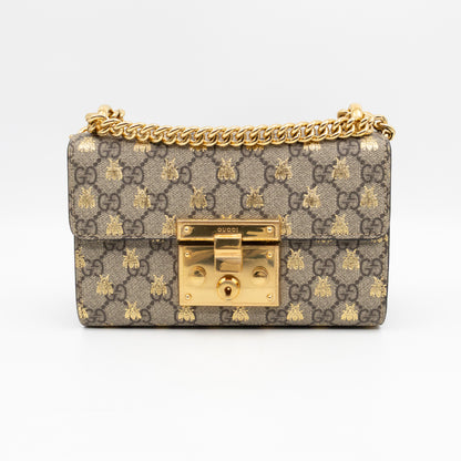 Padlock Flap Bag Small GG Supreme Bees
