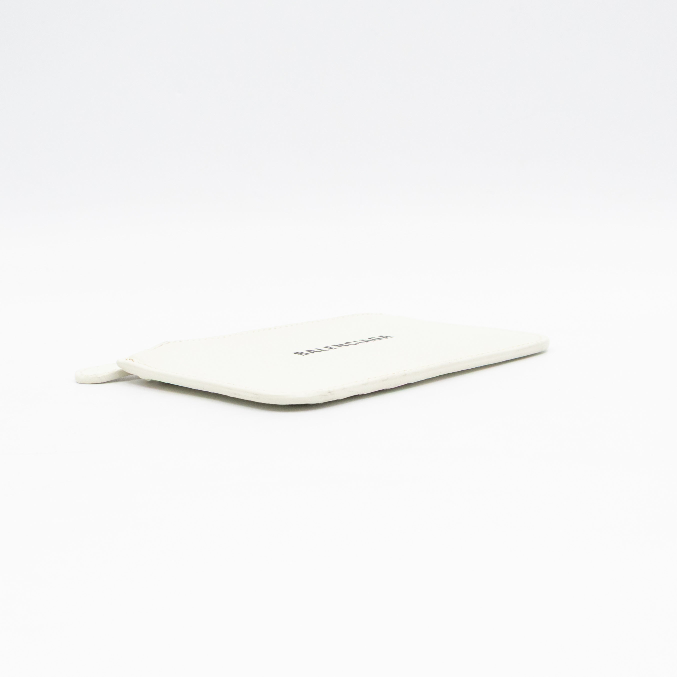 Zipped Card Holder White Leather
