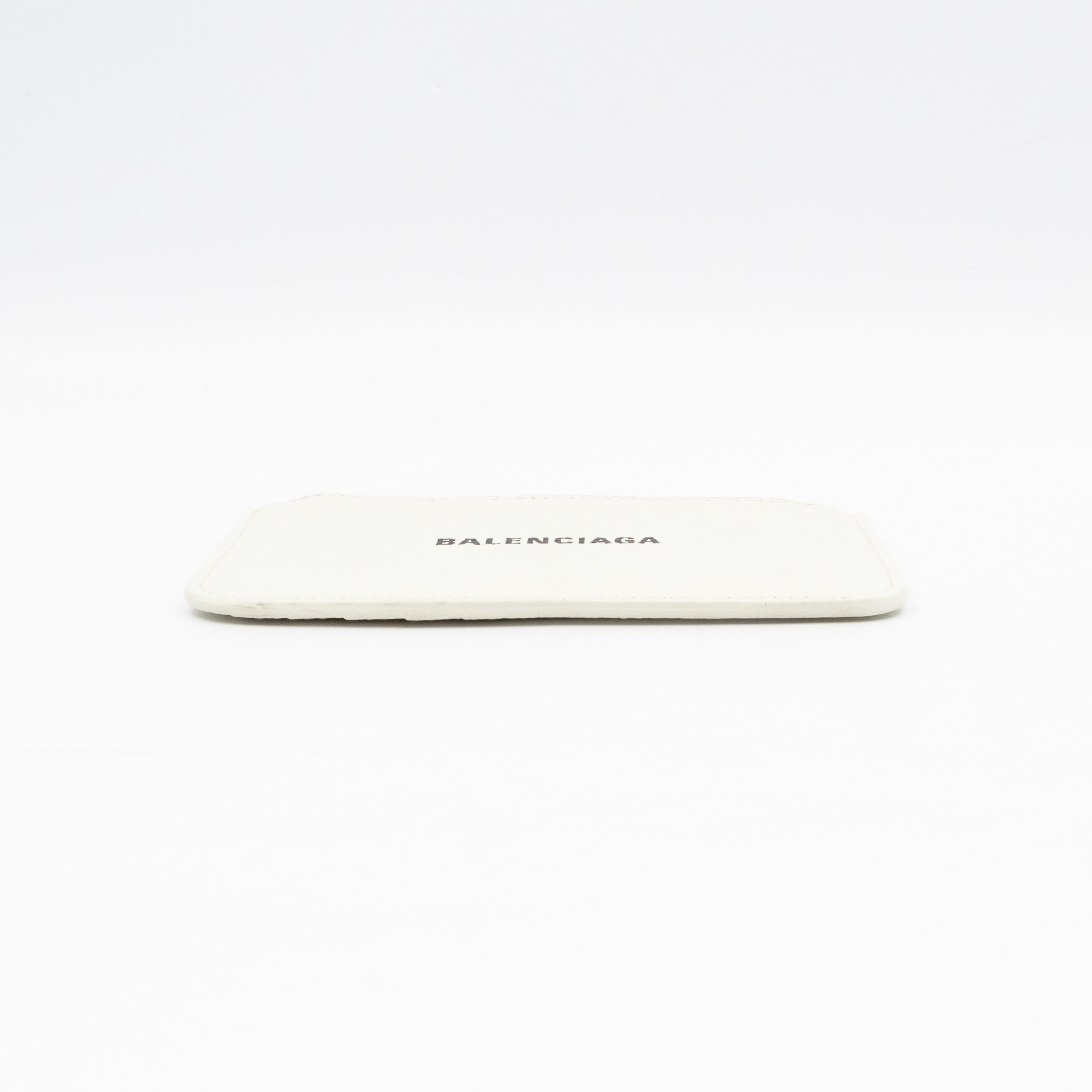 Zipped Card Holder White Leather