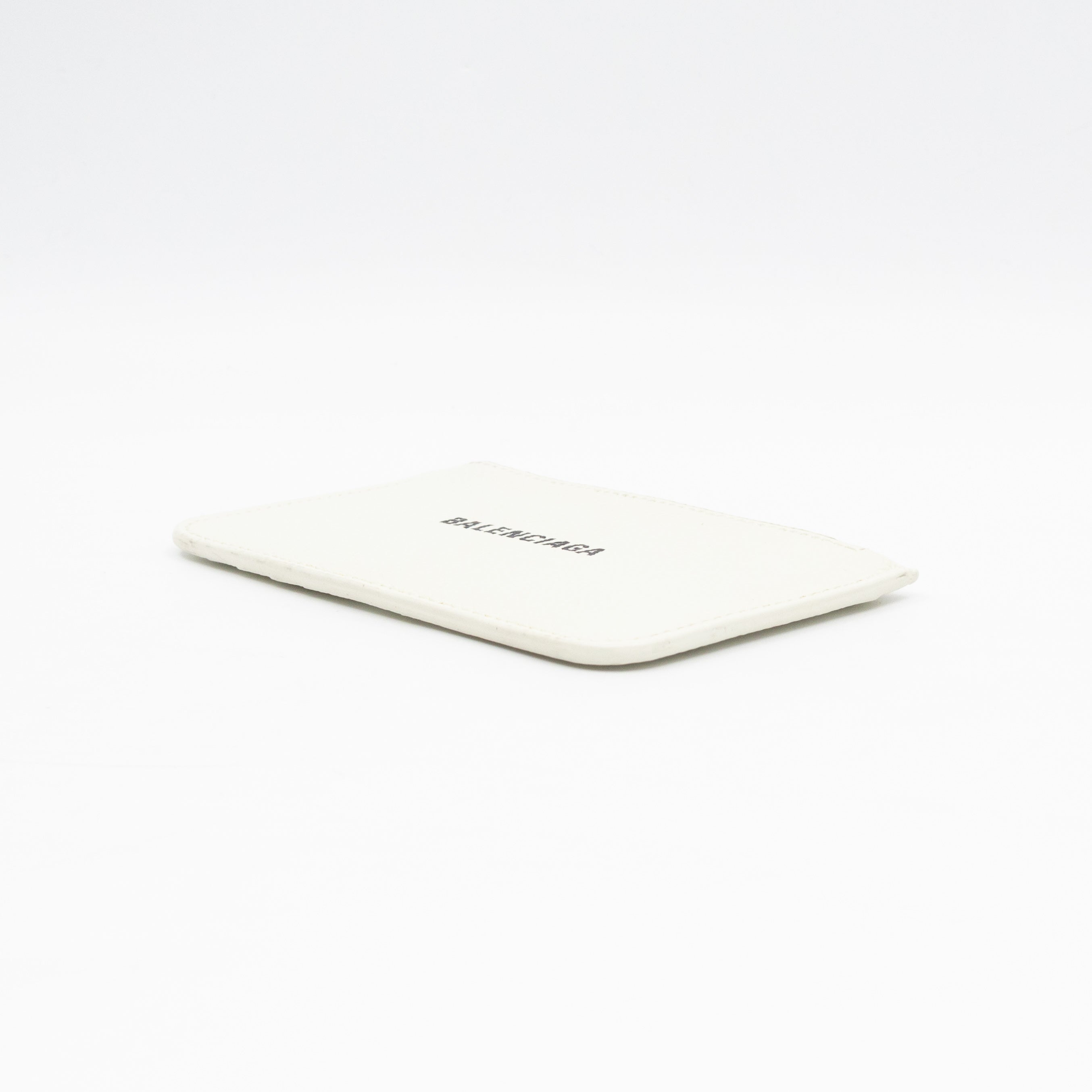 Zipped Card Holder White Leather