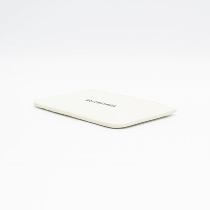 Zipped Card Holder White Leather