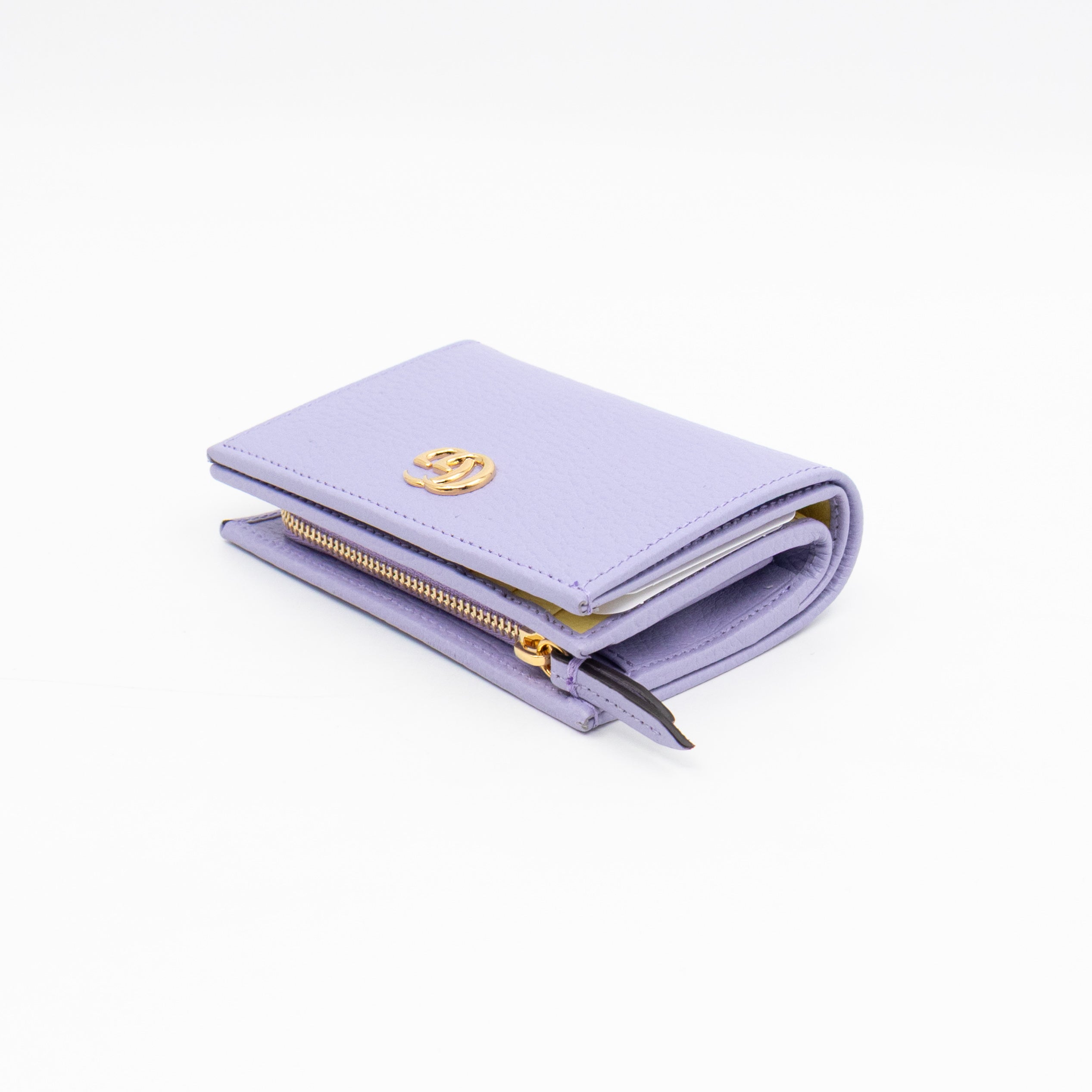 GG Marmont Card Case Wallet Lilac Leather