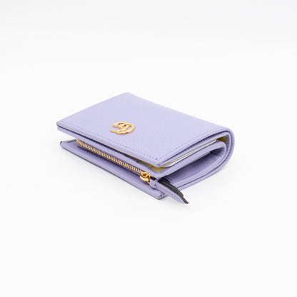 GG Marmont Card Case Wallet Lilac Leather