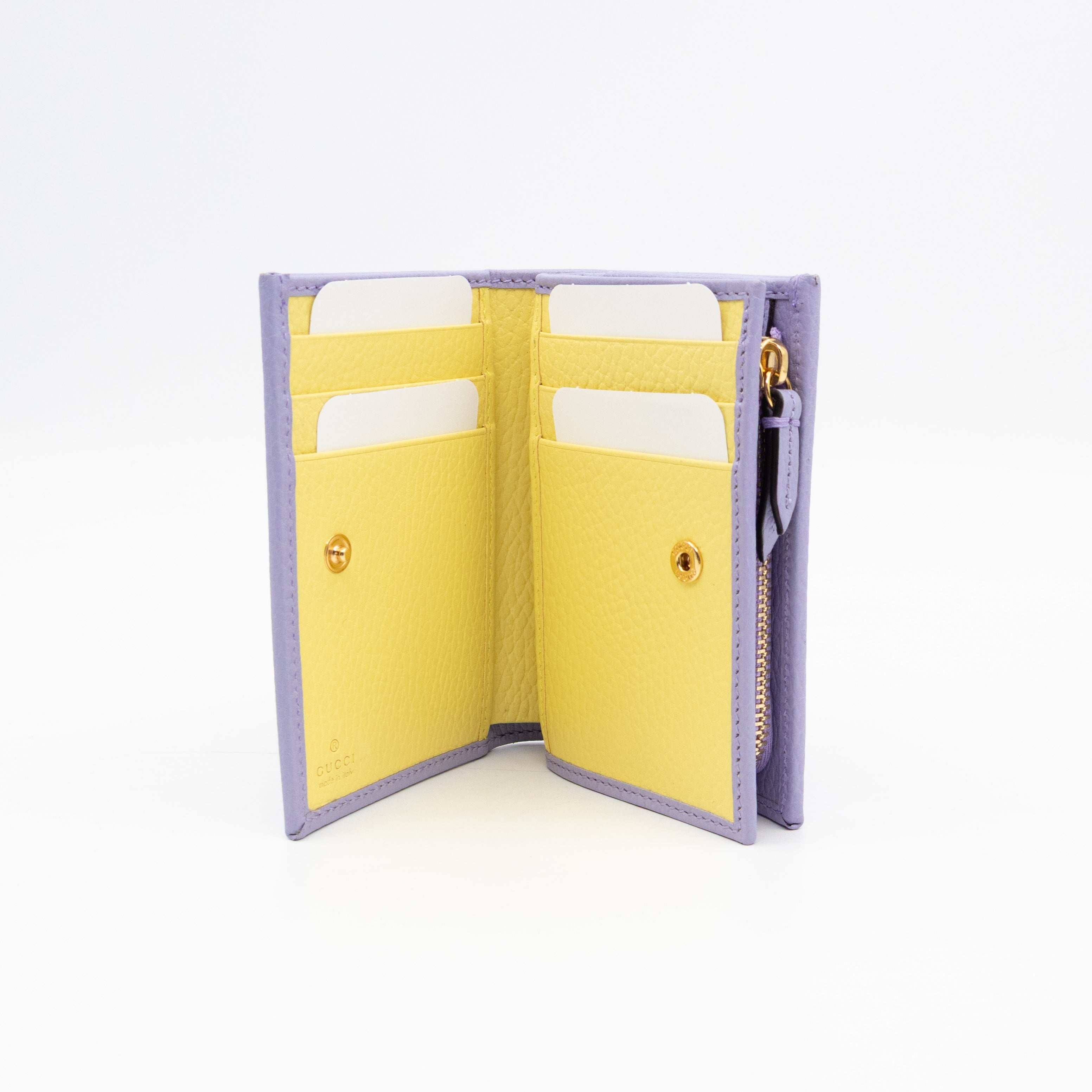 GG Marmont Card Case Wallet Lilac Leather