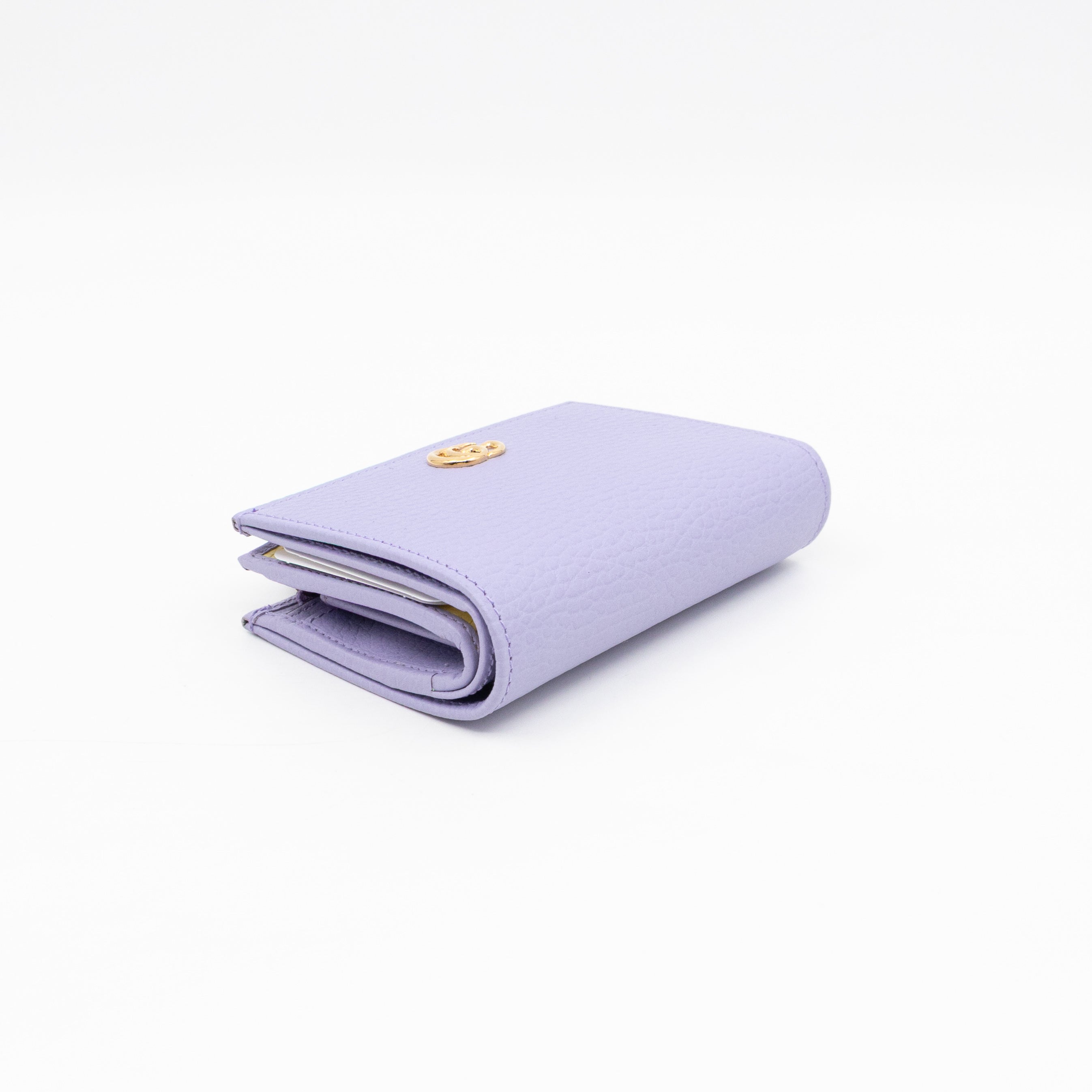 GG Marmont Card Case Wallet Lilac Leather