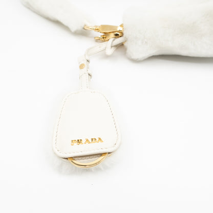 Triangle Crossbody Bag White Shearling