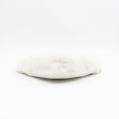 Triangle Crossbody Bag White Shearling