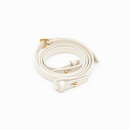 Triangle Crossbody Bag White Shearling