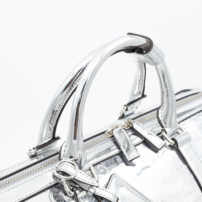 Medium Duffle Bag Metallic Silver Mirror Effect GG