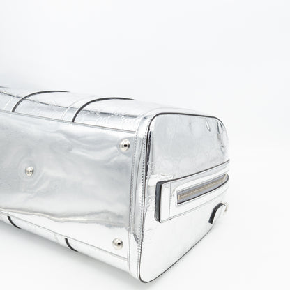 Medium Duffle Bag Metallic Silver Mirror Effect GG