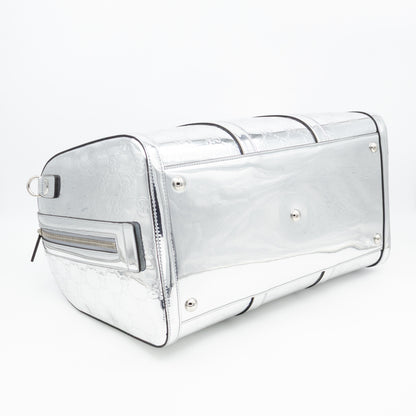 Medium Duffle Bag Metallic Silver Mirror Effect GG