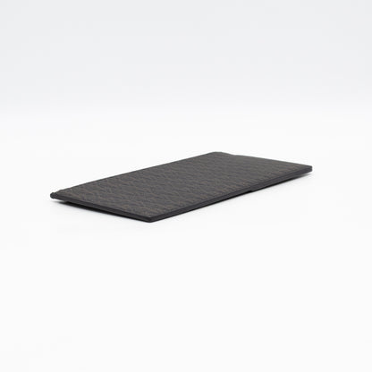 Large Zip Pouch Brown Print Black Leather