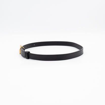 GG Marmont Thin Belt Black Leather 70 cm