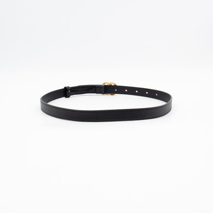 GG Marmont Thin Belt Black Leather 70 cm