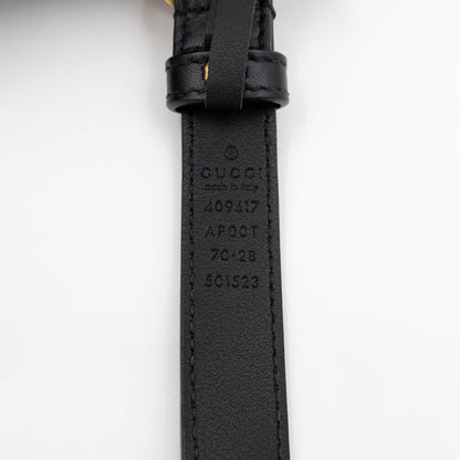 GG Marmont Thin Belt Black Leather 70 cm