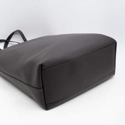 North South Large Shopping Tote Grey Leather