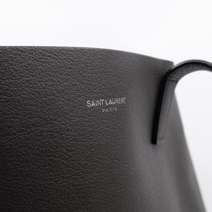 North South Large Shopping Tote Grey Leather