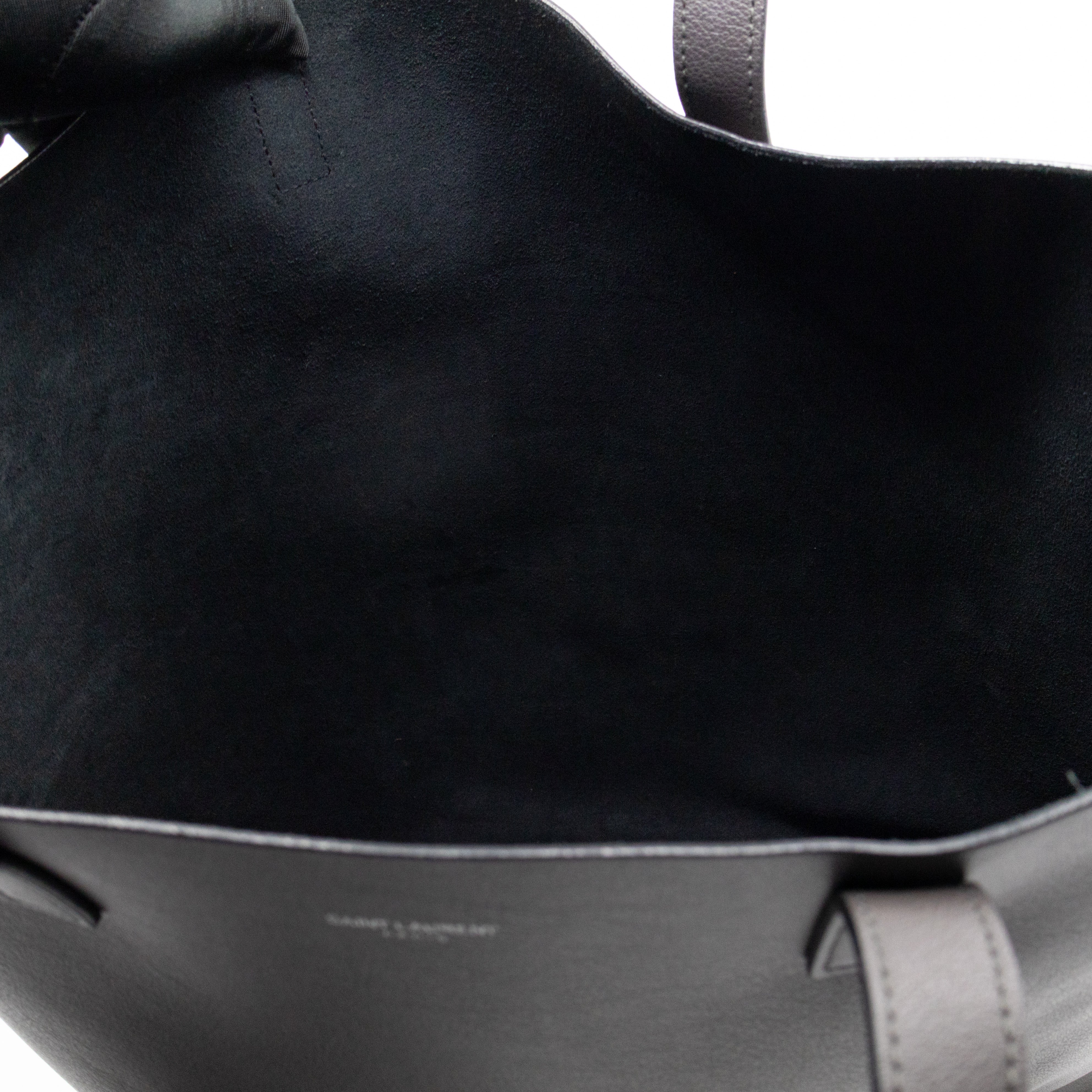 North South Large Shopping Tote Grey Leather