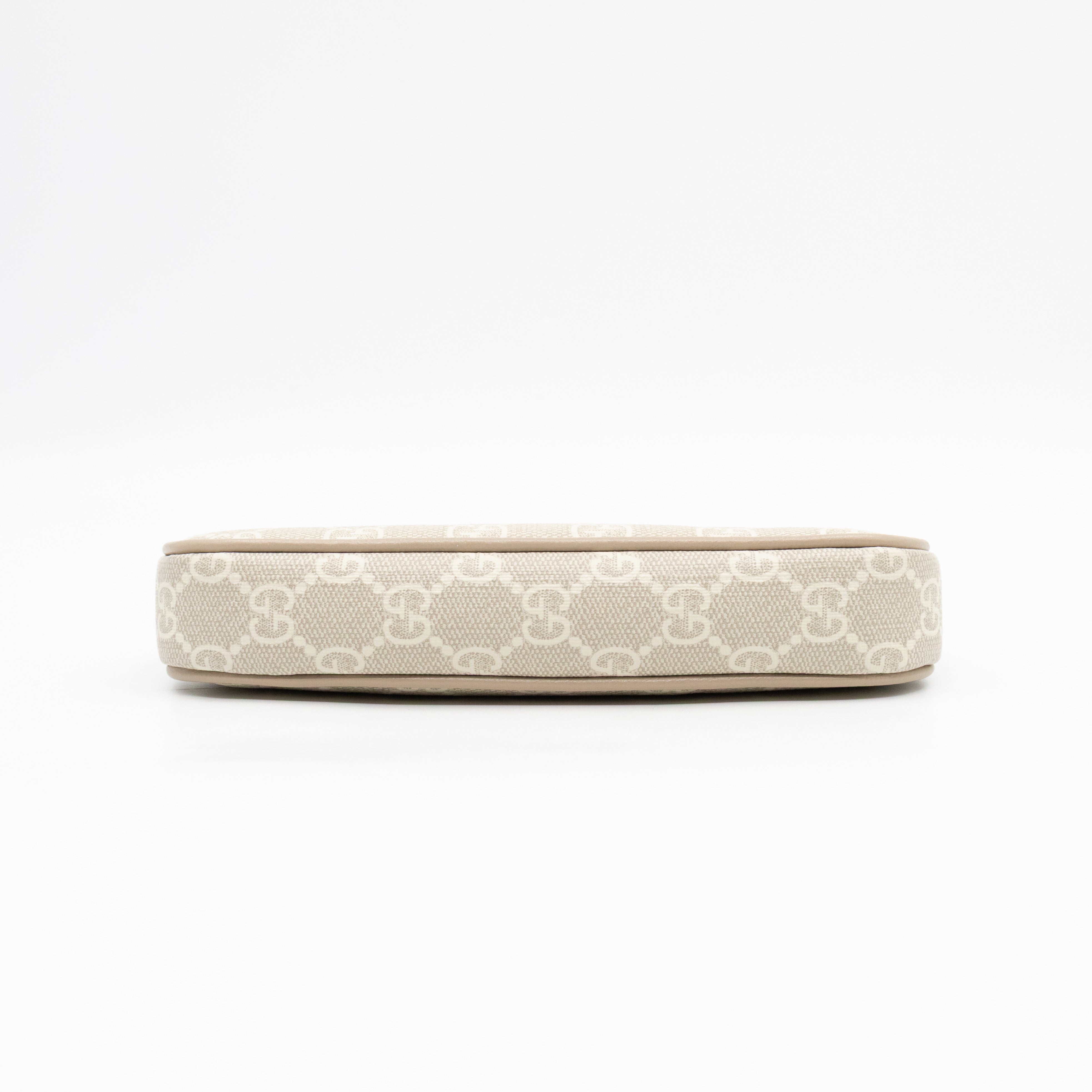 Ophidia Mini Bag GG Supreme Canvas Beige and White