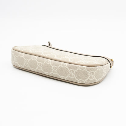 Ophidia Mini Bag GG Supreme Canvas Beige and White