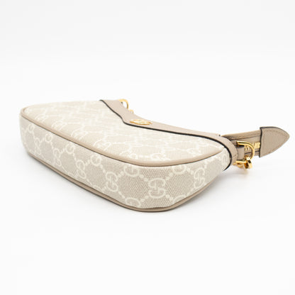 Ophidia Mini Bag GG Supreme Canvas Beige and White