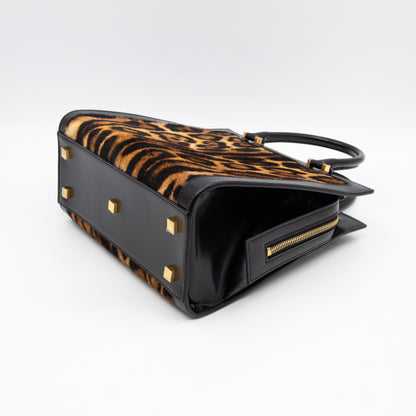 Uptown Small Leopard Ponyhair & Black Leather
