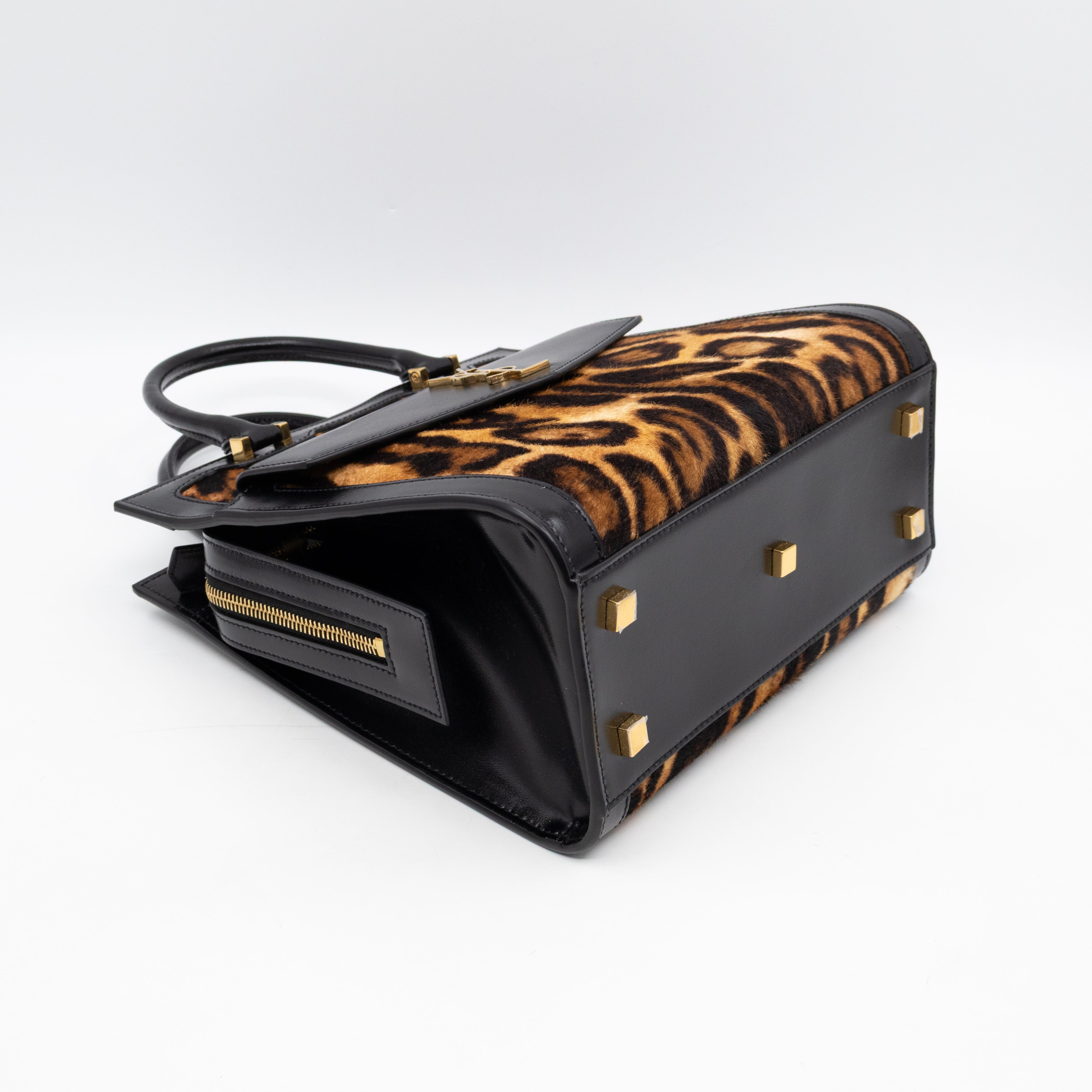 Uptown Small Leopard Ponyhair & Black Leather