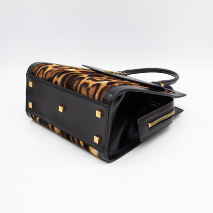 Uptown Small Leopard Ponyhair & Black Leather