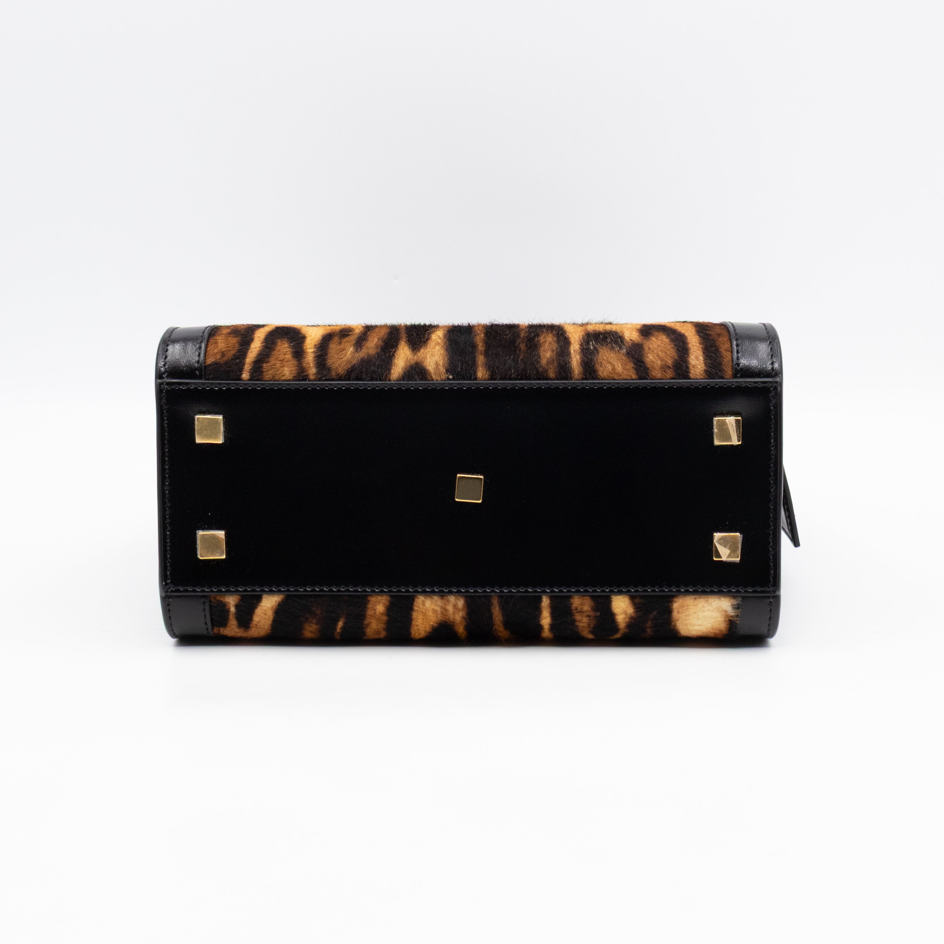 Uptown Small Leopard Ponyhair & Black Leather