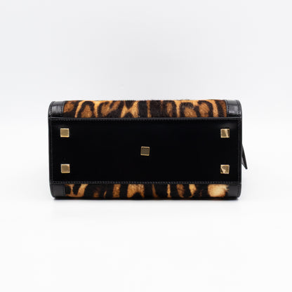 Uptown Small Leopard Ponyhair & Black Leather