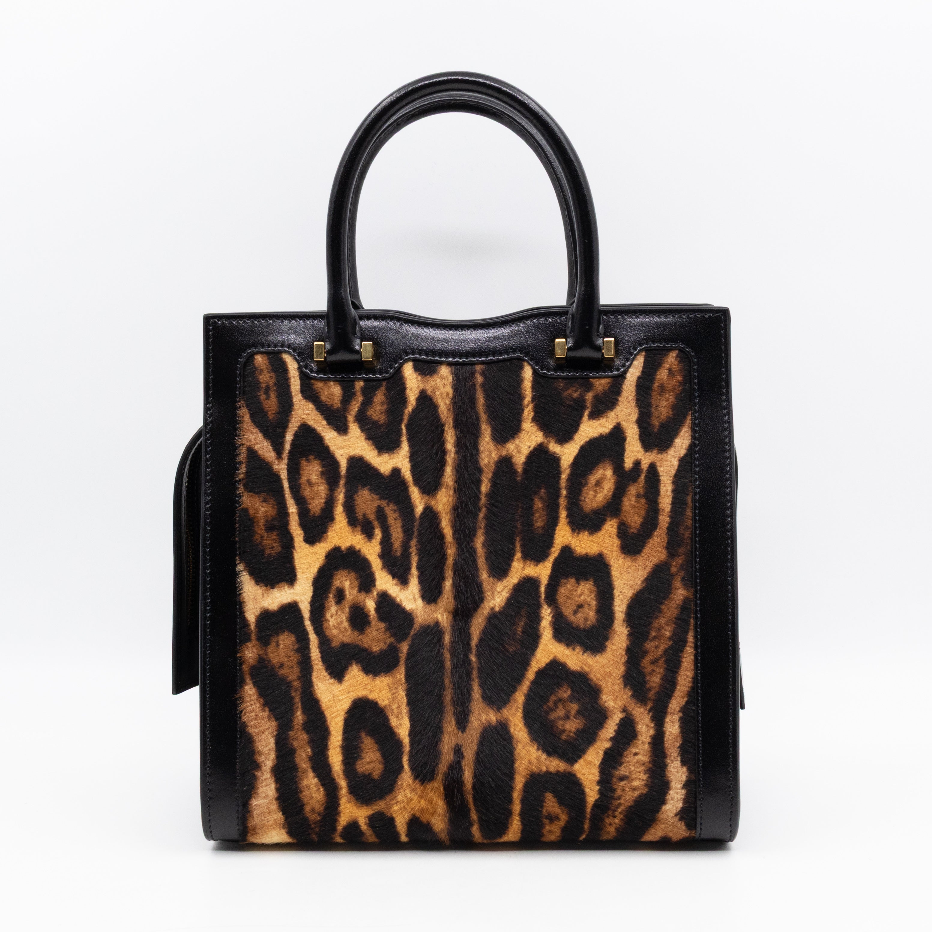 Uptown Small Leopard Ponyhair & Black Leather