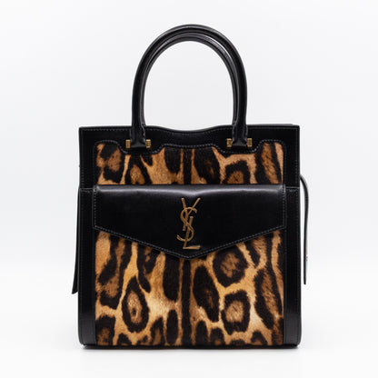 Uptown Small Leopard Ponyhair & Black Leather
