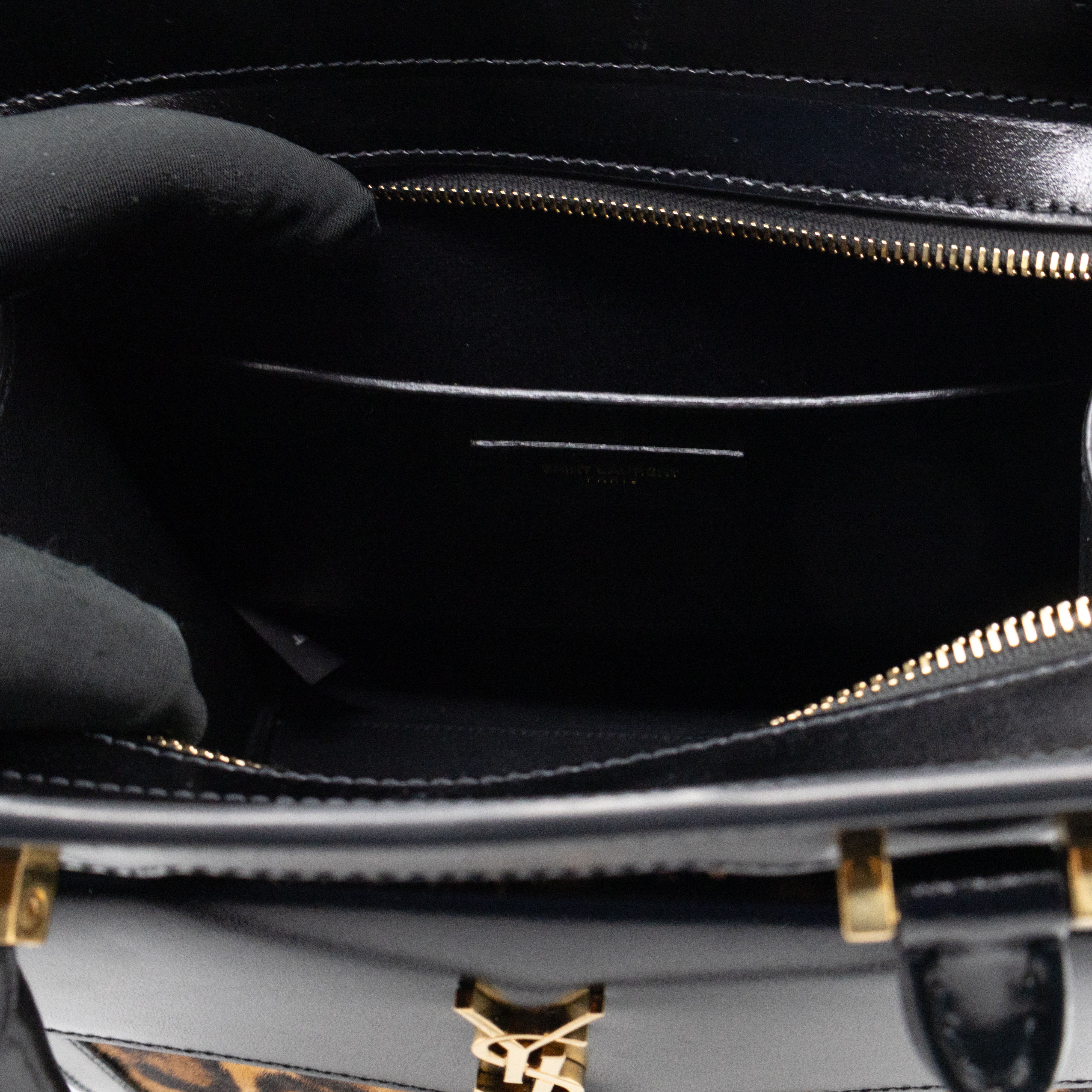 Uptown Small Leopard Ponyhair & Black Leather