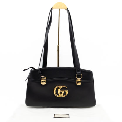 Arli Tote Large Shoulder Bag Black Smooth Leather