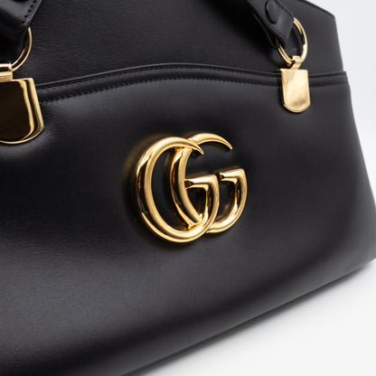 Arli Tote Large Shoulder Bag Black Smooth Leather