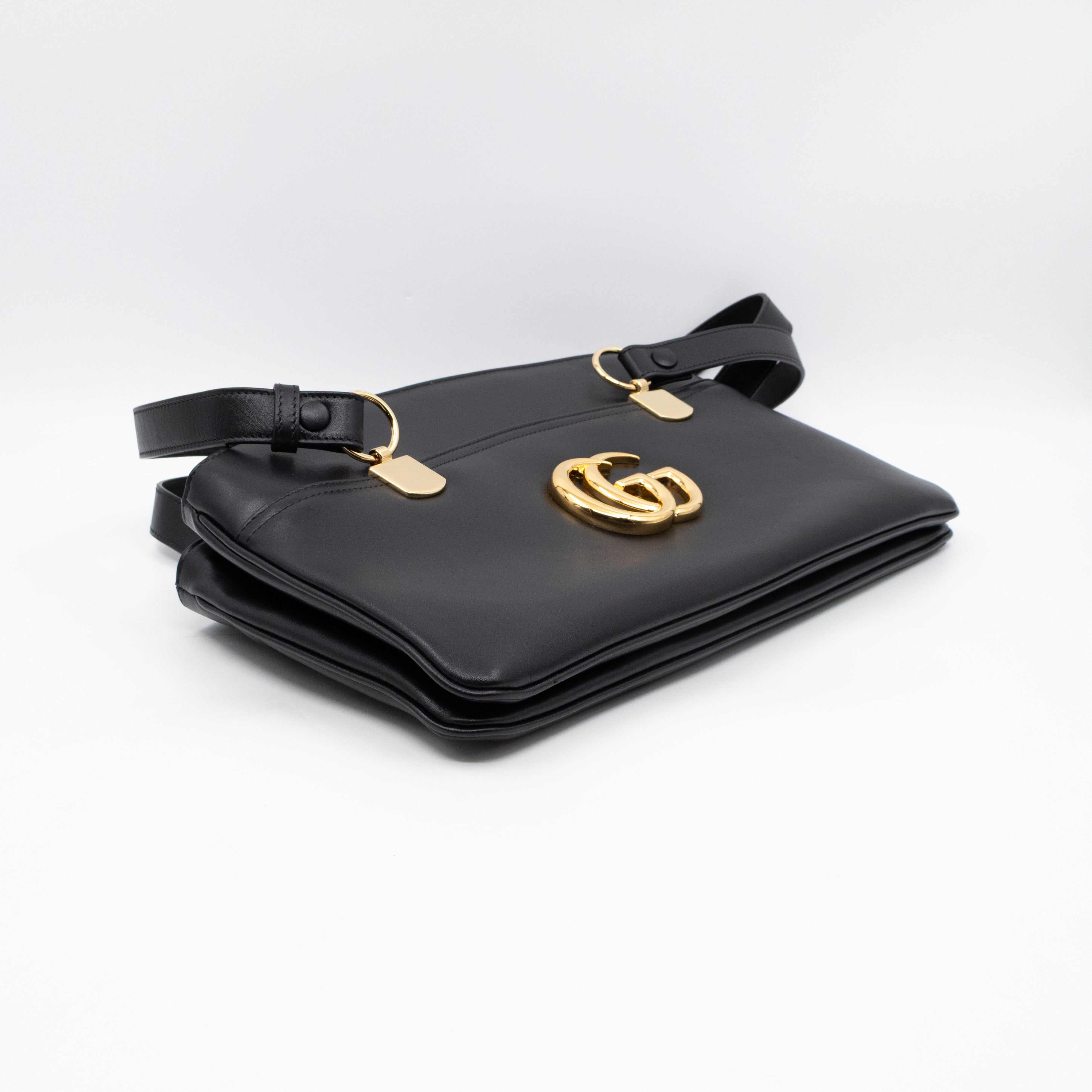 Arli Tote Large Shoulder Bag Black Smooth Leather