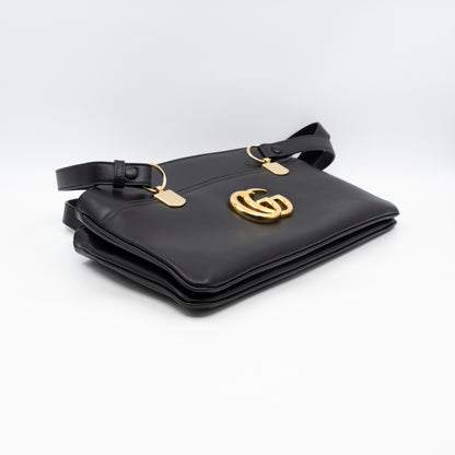 Arli Tote Large Shoulder Bag Black Smooth Leather