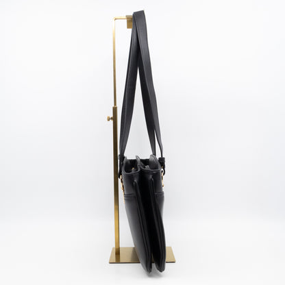 Arli Tote Large Shoulder Bag Black Smooth Leather