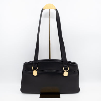 Arli Tote Large Shoulder Bag Black Smooth Leather