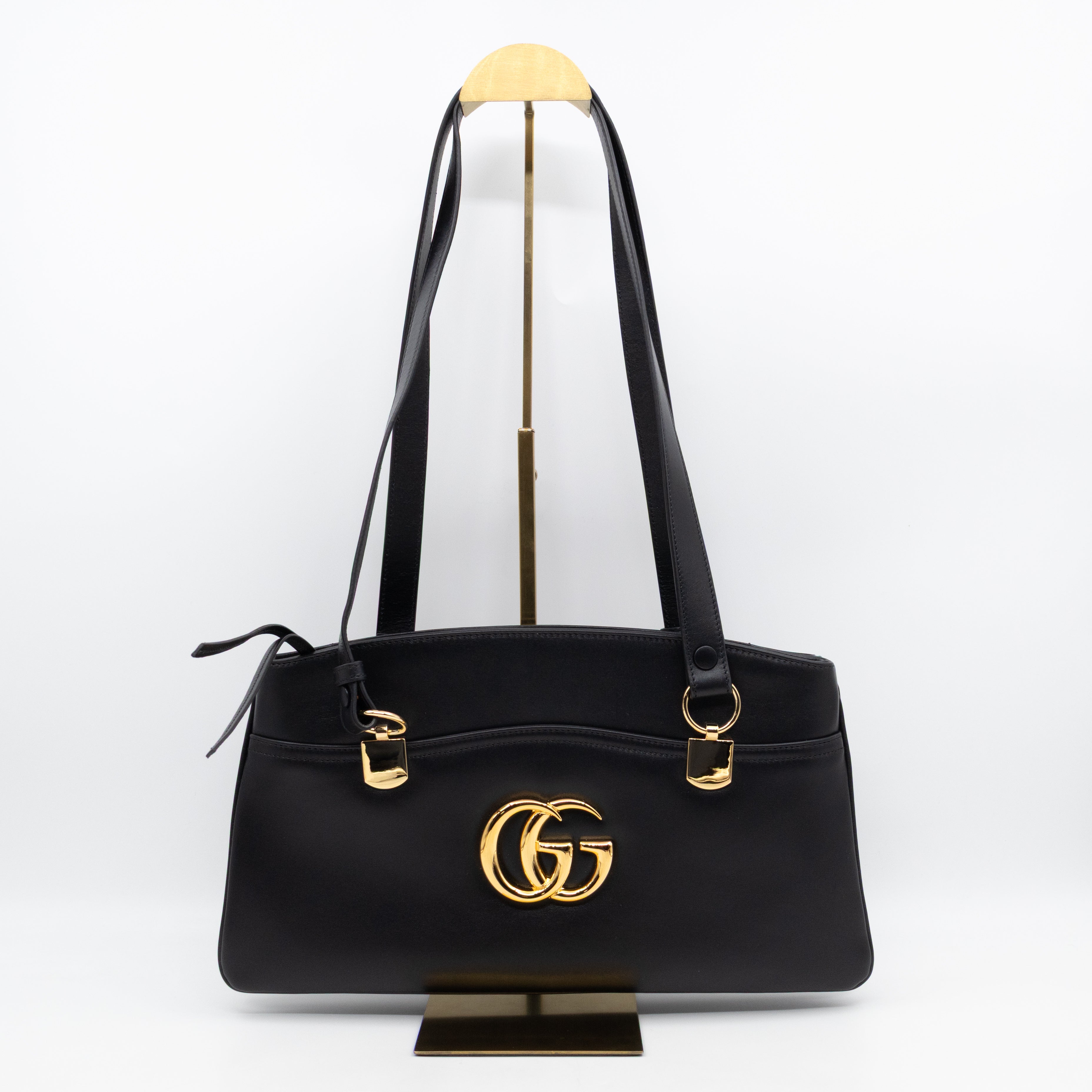 Arli Tote Large Shoulder Bag Black Smooth Leather