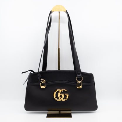 Arli Tote Large Shoulder Bag Black Smooth Leather