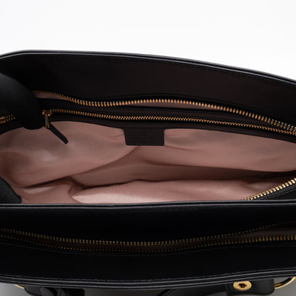 Arli Tote Large Shoulder Bag Black Smooth Leather