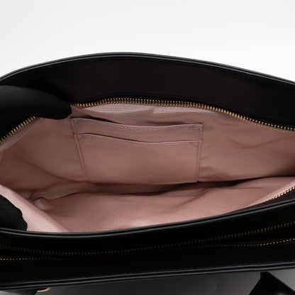 Arli Tote Large Shoulder Bag Black Smooth Leather