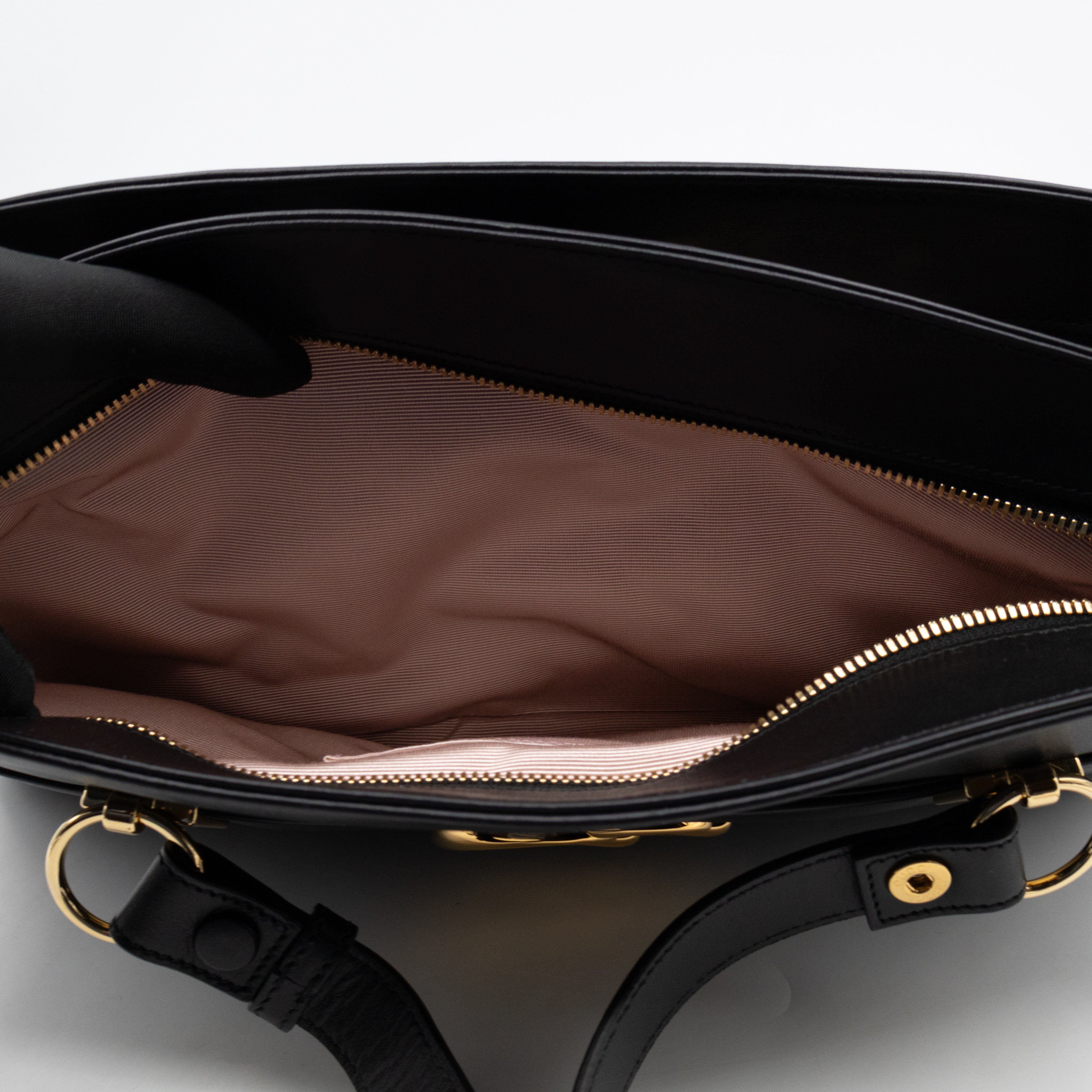 Arli Tote Large Shoulder Bag Black Smooth Leather